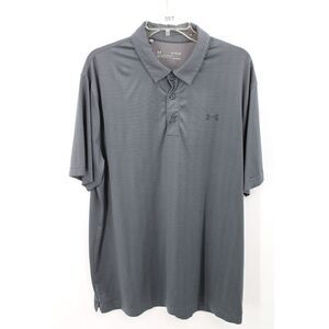 Under Armour Loose Heat gear Gray Chevron Pattern Mens Xl Short Sleeve Polo...